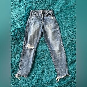 American Eagle Outfitters Women's Light Blue Cropped Jeans